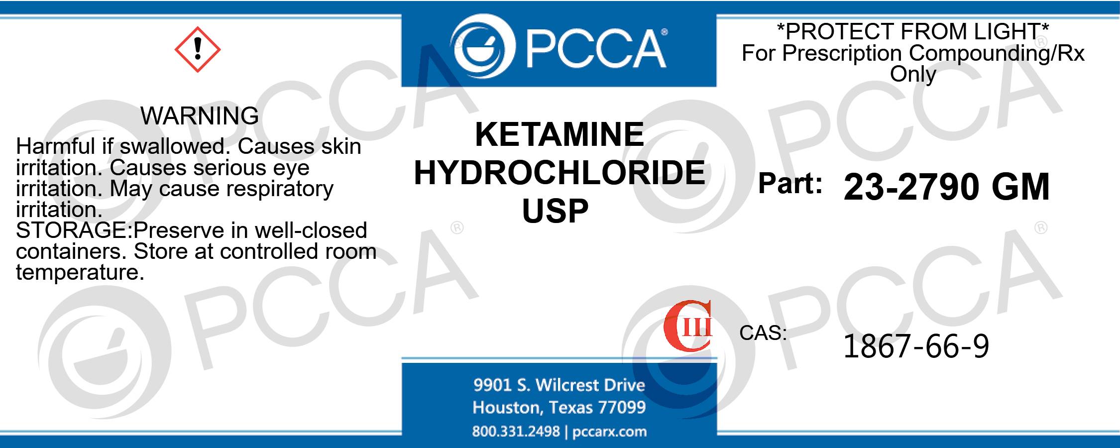 KETAMINE HYDROCHLORIDE USP - PCCA