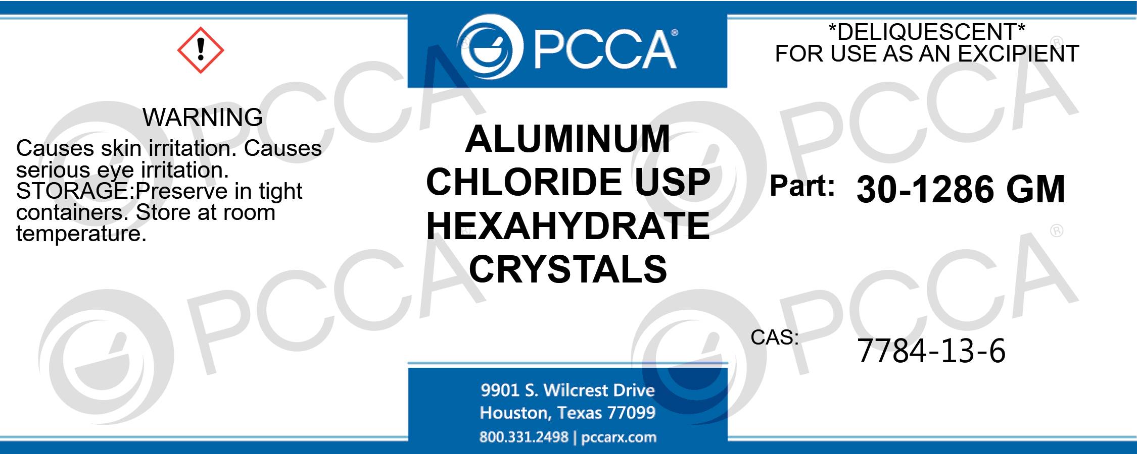 ALUMINUM CHLORIDE USP HEXAHYDRATE CRYSTALS PCCA